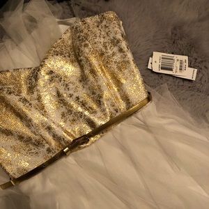 BRAND NEW White & Gold Party Dress